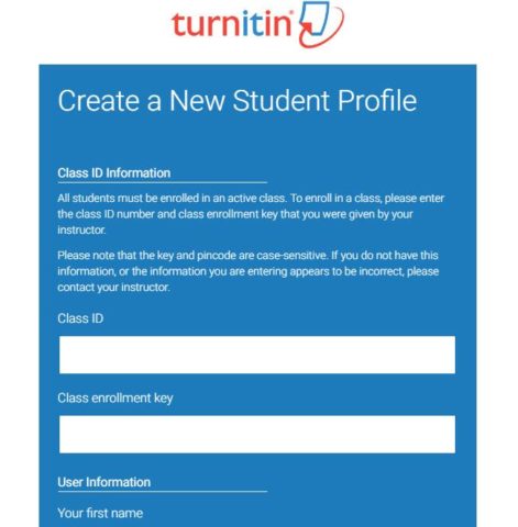 turnitin login using class id